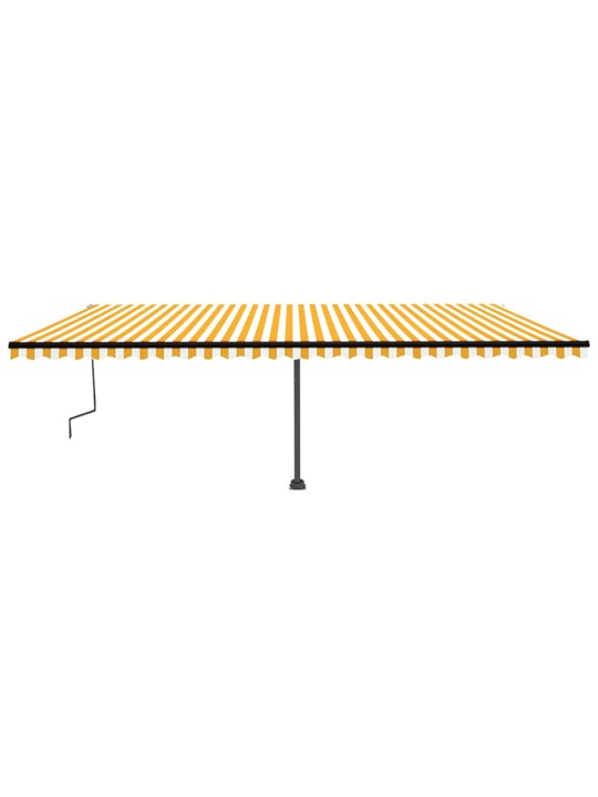 Ručně zatahovací markýza s LED světlem 600 x 350 cm žlutobílá