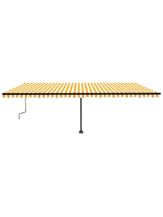 Ručně zatahovací markýza s LED světlem 600 x 350 cm žlutobílá