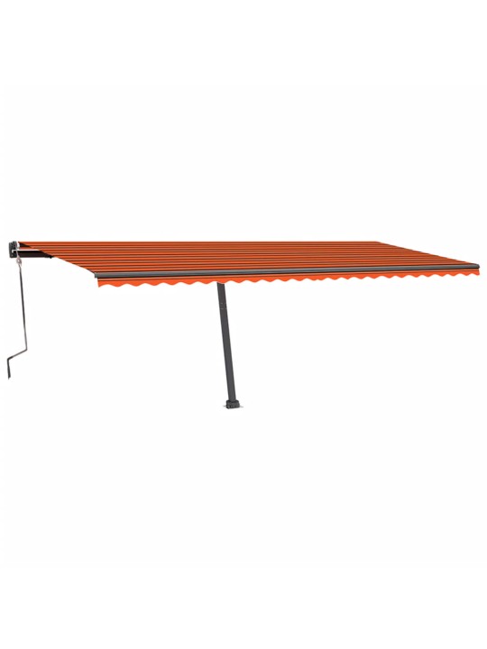 Ručně zatahovací markýza s led světlem 600x350 cm oranžovohnědá