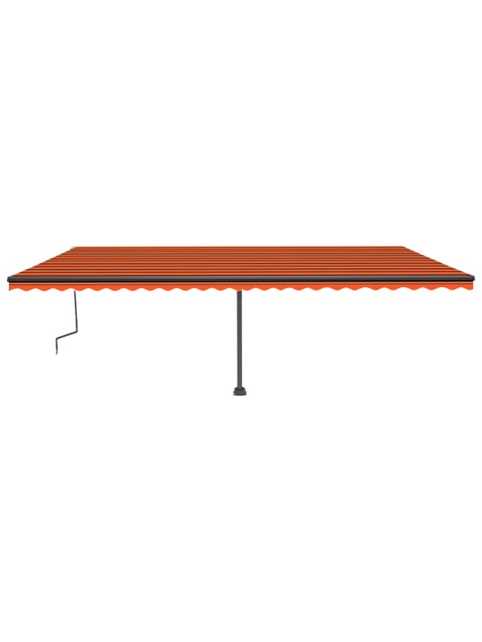 Ručně zatahovací markýza s led světlem 600x350 cm oranžovohnědá