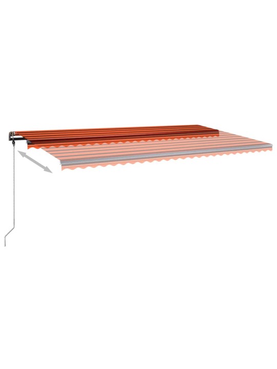 Ručně zatahovací markýza s led světlem 600x350 cm oranžovohnědá