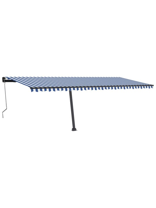 Volně stojící automatická markýza 600 x 350 cm modrá/bílá