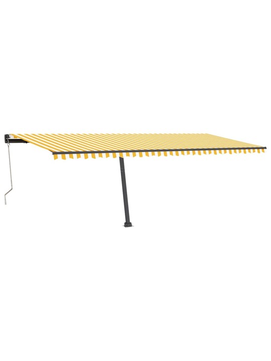 Automatická markýza LED a senzor větru 600 x 350 cm žlutá/bílá