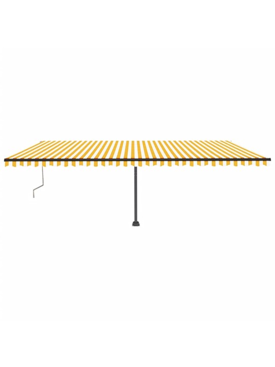 Automatická markýza LED a senzor větru 600 x 350 cm žlutá/bílá