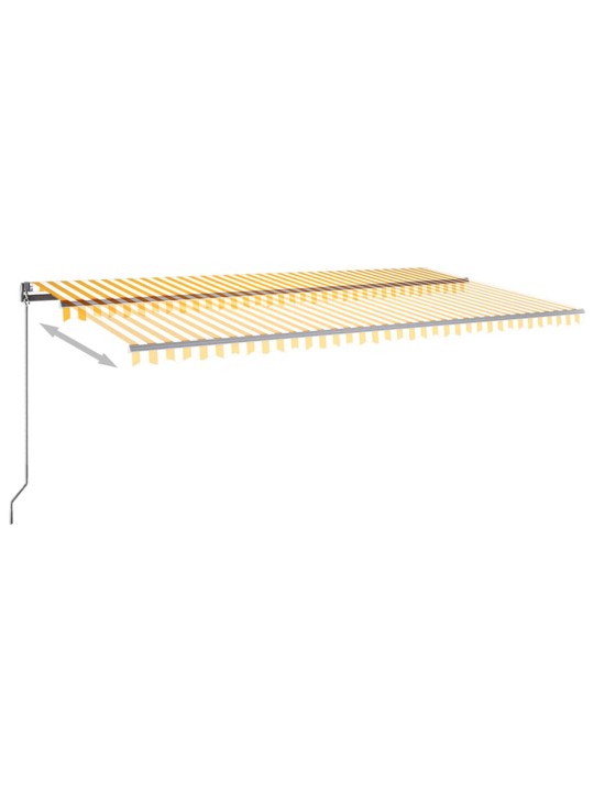 Automatická markýza LED a senzor větru 600 x 350 cm žlutá/bílá