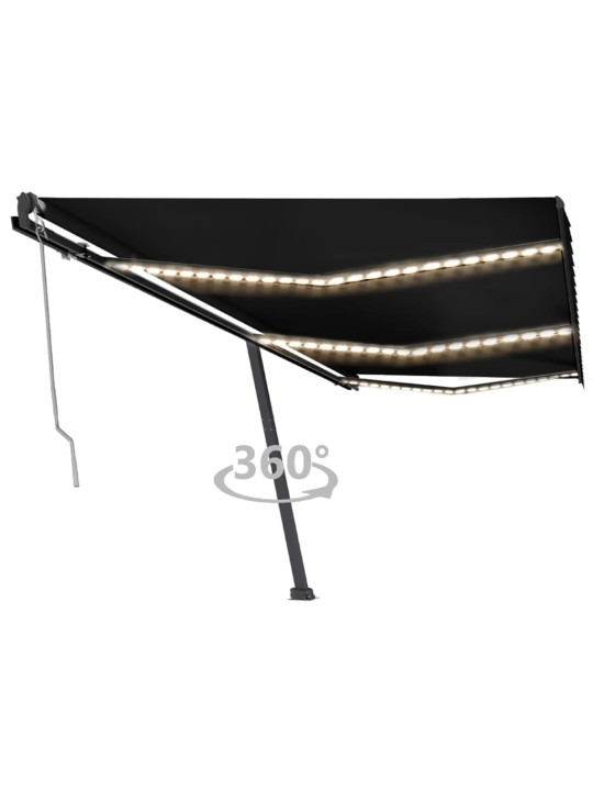 Automatická markýza LED a senzor větru 600 x 350 cm antracitová