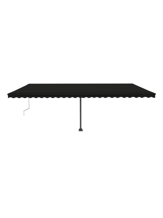 Automatická markýza LED a senzor větru 600 x 350 cm antracitová