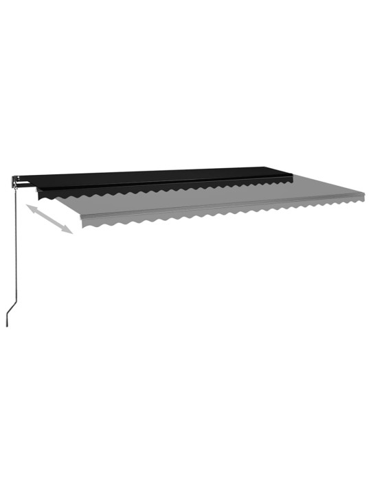 Automatická markýza LED a senzor větru 600 x 350 cm antracitová