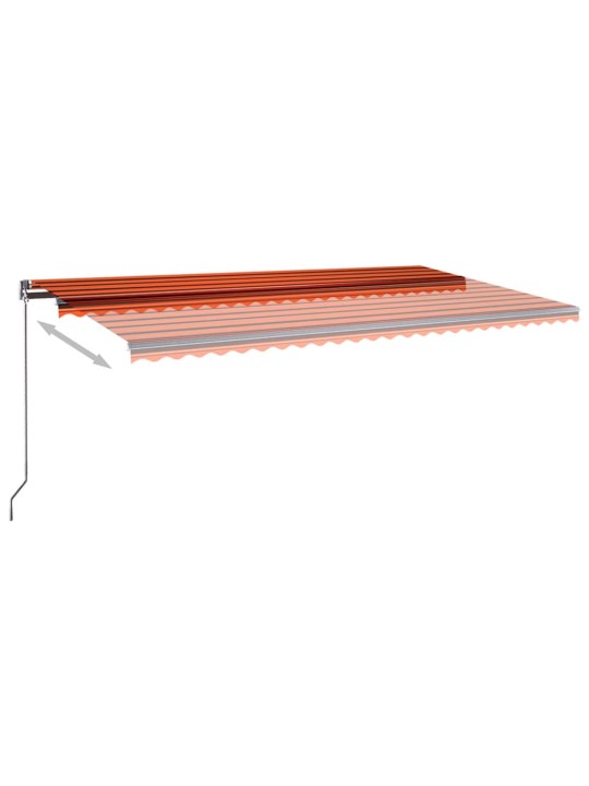Automatická markýza led a senzor větru 600x350 cm oranžovohnědá