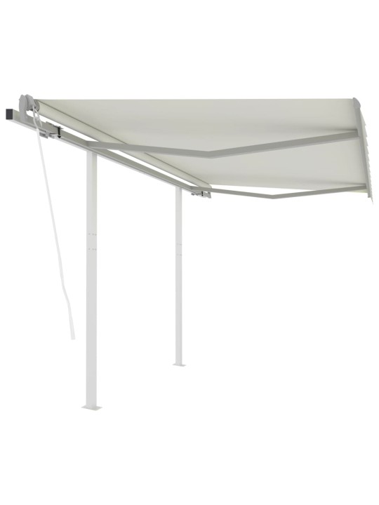 Automatická zatahovací markýza se sloupky 3 x 2,5 m krémová