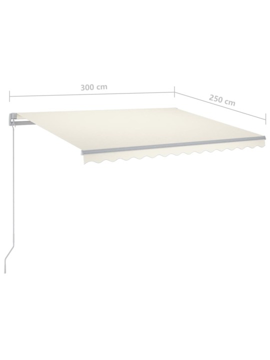 Automatická zatahovací markýza se sloupky 3 x 2,5 m krémová