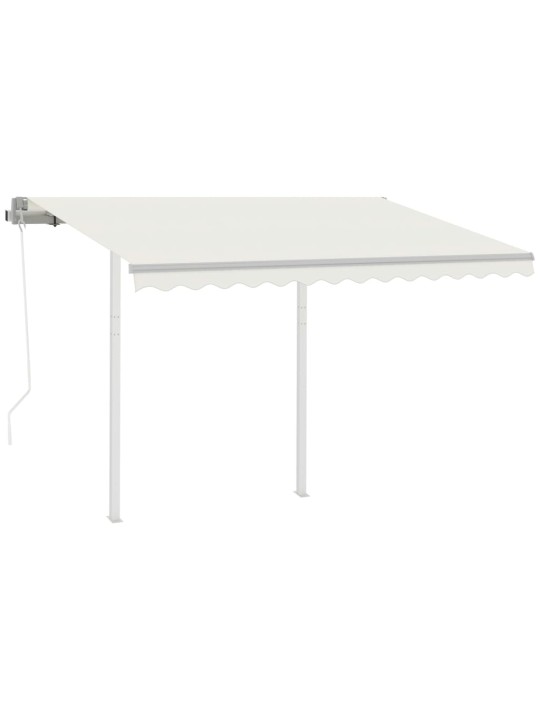 Automatická zatahovací markýza se sloupky 3 x 2,5 m krémová