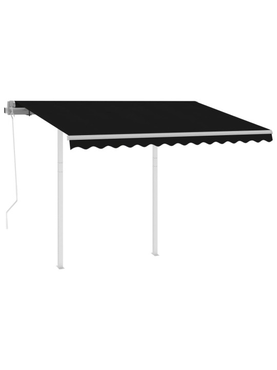 Automatická zatahovací markýza se sloupky 3 x 2,5 m antracitová
