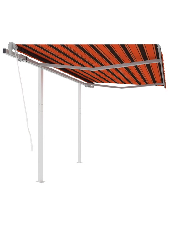 Automatická zatahovací markýza se sloupky 3x2,5 m oranžovohnědá
