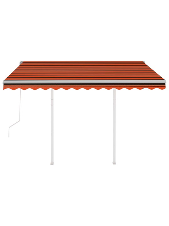 Automatická zatahovací markýza se sloupky 3x2,5 m oranžovohnědá
