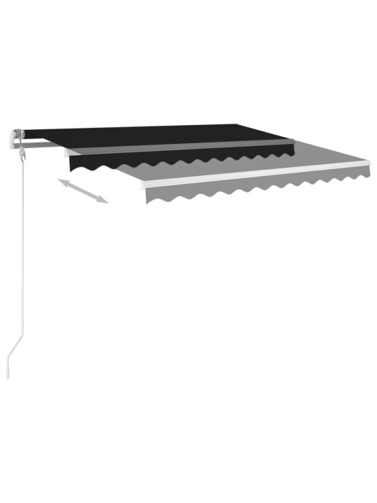Ručně zatahovací markýza s led světlem 3,5 x 2,5 m antracitová