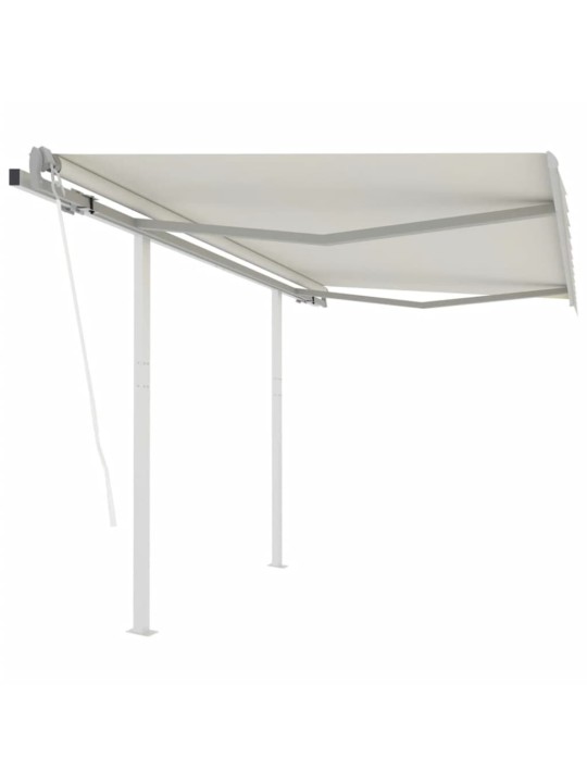 Automatická zatahovací markýza se sloupky 3,5 x 2,5 m krémová