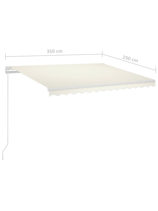 Automatická zatahovací markýza se sloupky 3,5 x 2,5 m krémová