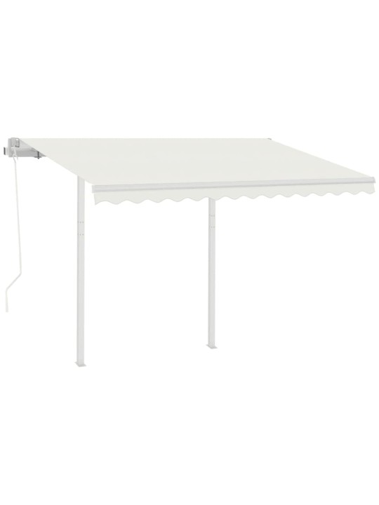 Automatická zatahovací markýza se sloupky 3,5 x 2,5 m krémová