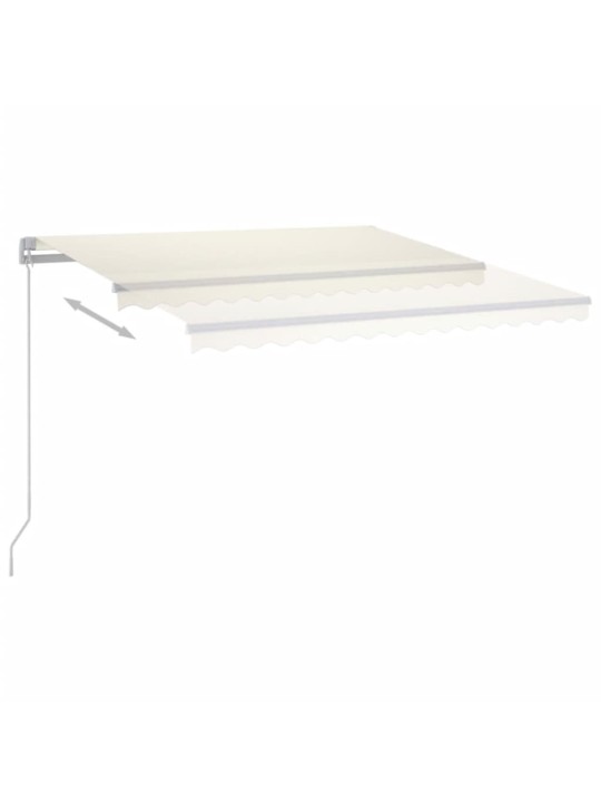 Automatická zatahovací markýza se sloupky 3,5 x 2,5 m krémová