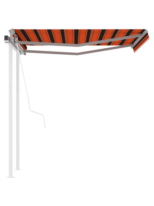 Automatická markýza se sloupky 3,5 x 2,5 m oranžovo-hnědá