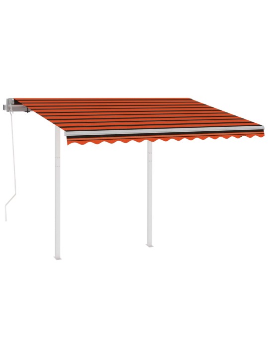Automatická markýza se sloupky 3,5 x 2,5 m oranžovo-hnědá