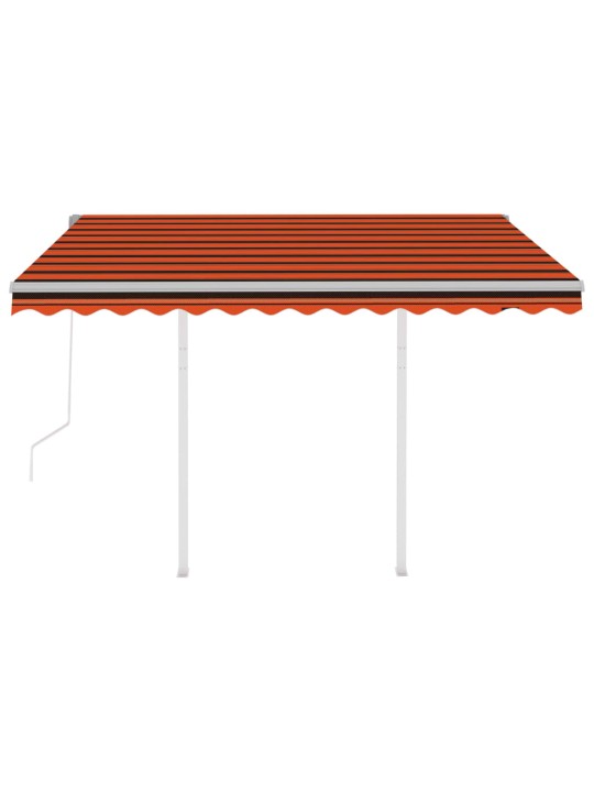 Automatická markýza se sloupky 3,5 x 2,5 m oranžovo-hnědá