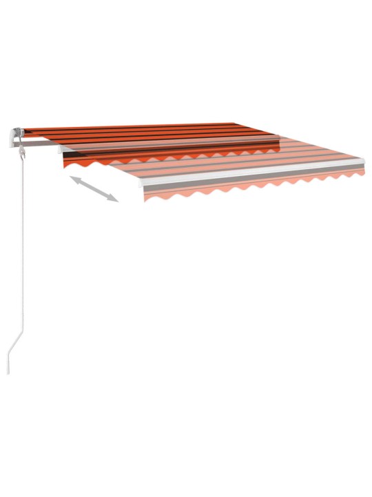 Automatická markýza se sloupky 3,5 x 2,5 m oranžovo-hnědá