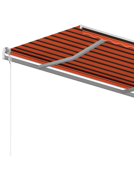 Automatická markýza se sloupky 3,5 x 2,5 m oranžovo-hnědá