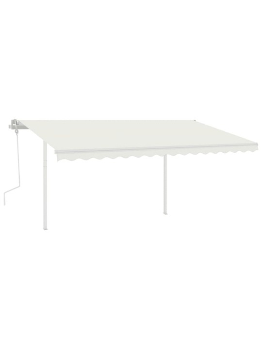 Ručně zatahovací markýza se sloupky 4 x 3 m krémová