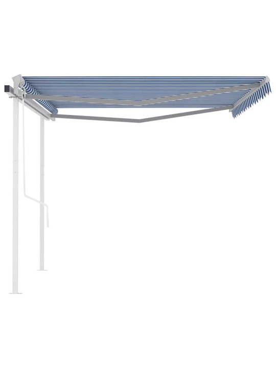 Automatická zatahovací markýza se sloupky 4 x 3 m modrobílá