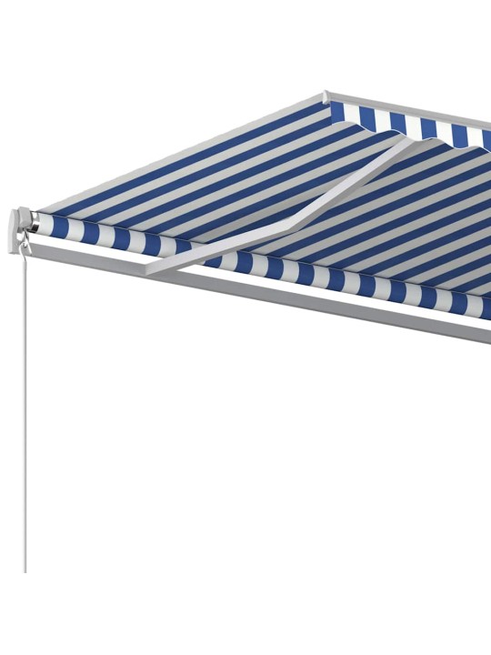 Automatická zatahovací markýza se sloupky 4 x 3 m modrobílá