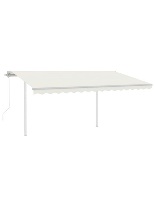 Automatická zatahovací markýza se sloupky 4 x 3 m krémová
