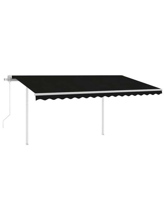 Automatická zatahovací markýza se sloupky 4 x 3 m antracitová