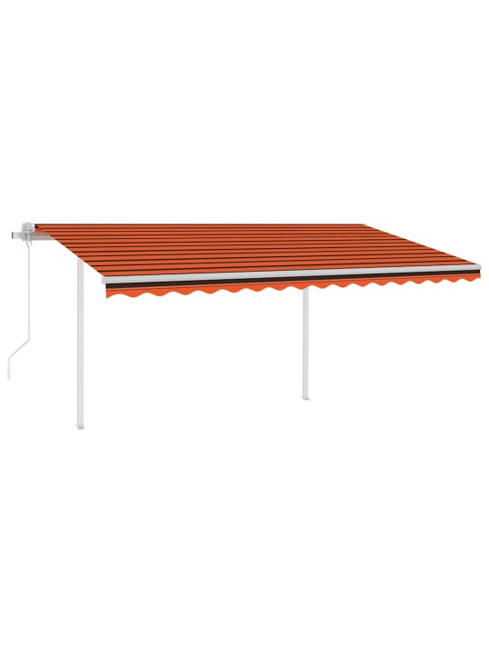 Automatická zatahovací markýza se sloupky 4 x 3 m oranžovohnědá