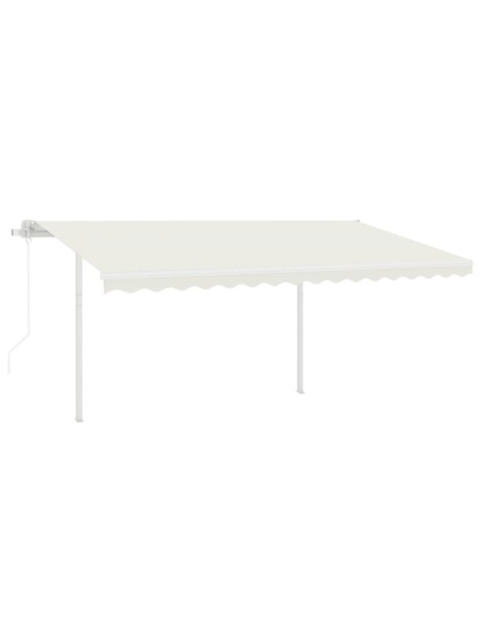 Automatická zatahovací markýza se sloupky 4,5 x 3 m krémová
