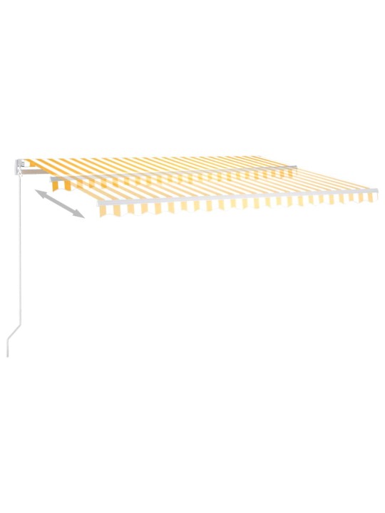 Automatická markýza LED a senzor větru 4,5 x 3 m žlutobílá