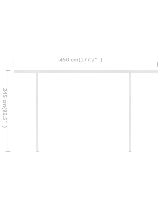 Ručně zatahovací markýza se sloupky 5 x 3 m antracitová