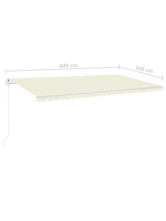 Ručně zatahovací markýza se sloupky 6 x 3 m krémová