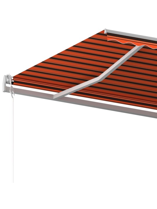 Ručně zatahovací markýza se sloupky 6 x 3 m oranžovo-hnědá