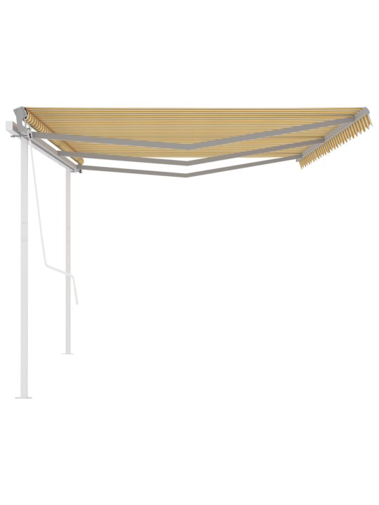 Automatická zatahovací markýza se sloupky 6 x 3 m žlutobílá