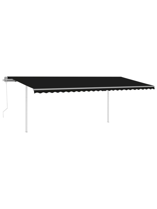 Automatická zatahovací markýza se sloupky 6 x 3 m antracitová