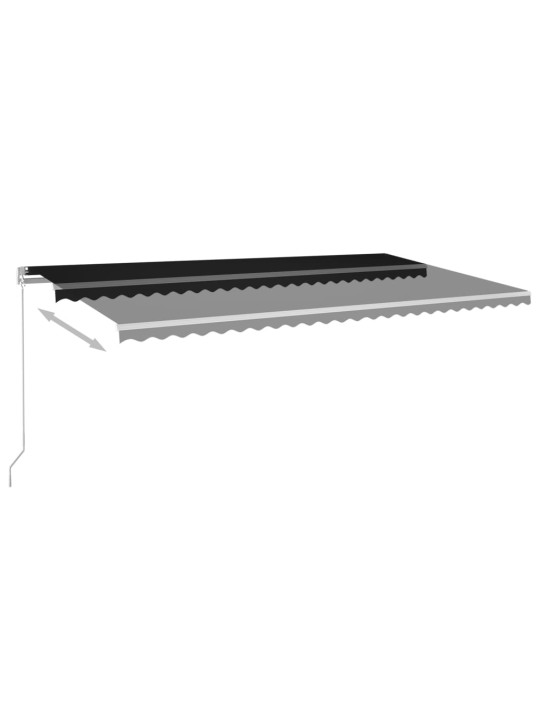 Automatická zatahovací markýza se sloupky 6 x 3 m antracitová