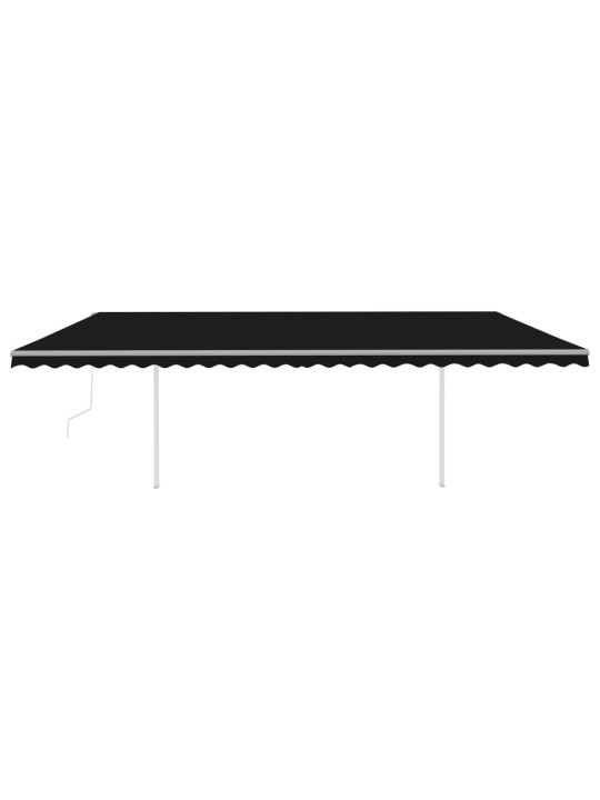 Automatická zatahovací markýza se sloupky 6 x 3 m antracitová