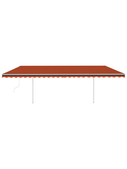 Automatická zatahovací markýza se sloupky 6 x 3 m oranžovohnědá