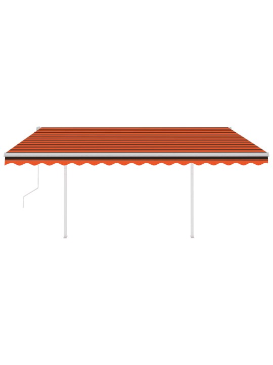 Automatická zatahovací markýza se sloupky 4x3,5 m oranžovohnědá