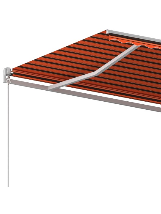 Automatická zatahovací markýza se sloupky 4x3,5 m oranžovohnědá
