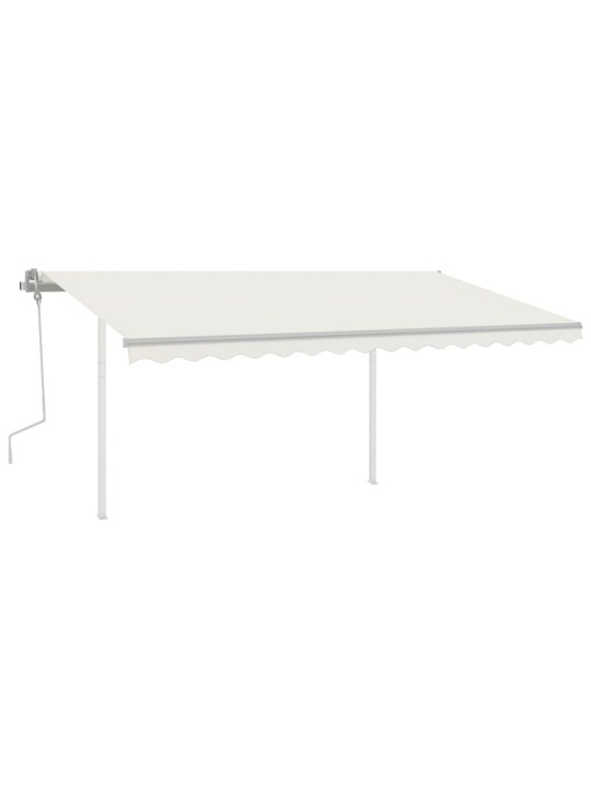 Ručně zatahovací markýza se sloupky 4,5 x 3,5 m krémová
