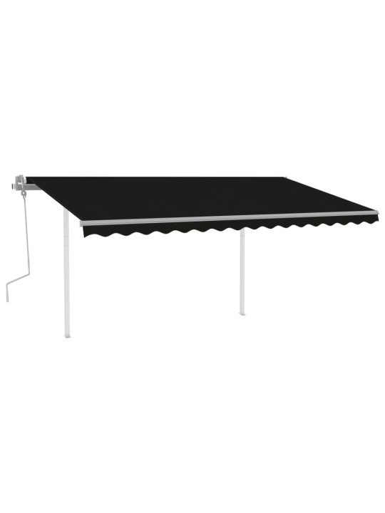 Ručně zatahovací markýza se sloupky 4,5 x 3,5 m antracitová