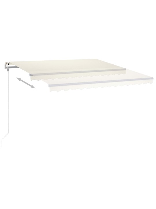 Ručně zatahovací markýza s led světlem 4,5 x 3,5 m krémová